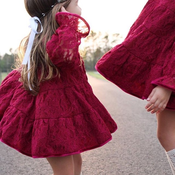 [3T and 5T] Eliza Grace Burgundy Lettie - Picture 7 of 8